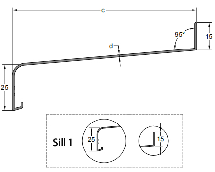 Customized Powder Coating Extrusion Aluminum Window Sills for 0.30mm Thickness in 2024