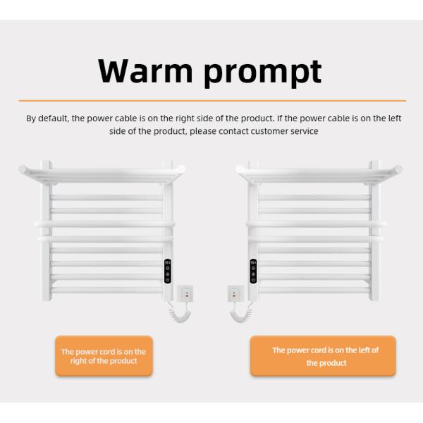 Electric Heated Space Aluminum Bathroom Towel Warmer and Drying Rack for Modern Design