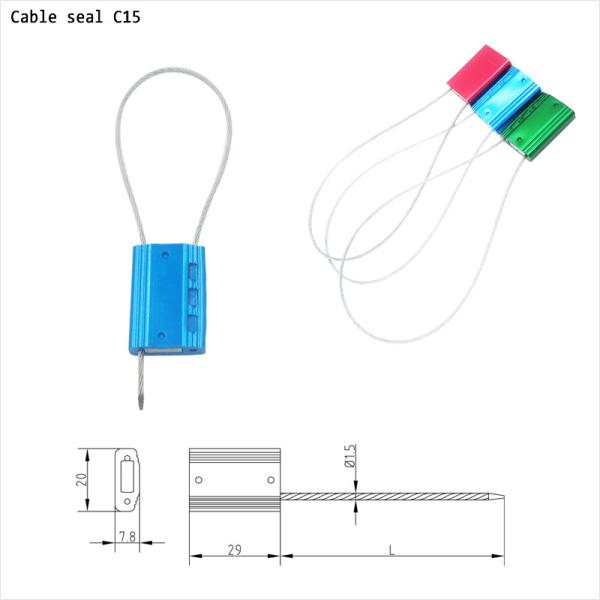 Sceau de sécurité pour conteneur en câble d'acier non préformé galvanisé 1,8x300mm