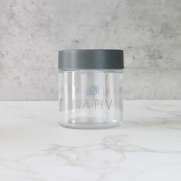 CR Flower Bud Jar Child Resistant Airtight Smell Proof Black Screw Cap Glass Jars for Gummies Herbs Storage