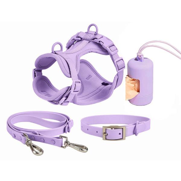 Dog Pet Harness Set PVC Material Dog Leash Comfortable Traction