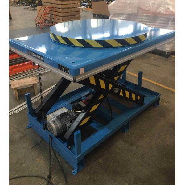 Tables élévatrices électriques stationnaires hydrauliques de ciseaux d'ascenseur de 6000 livres avec la plate-forme de plaque tournante