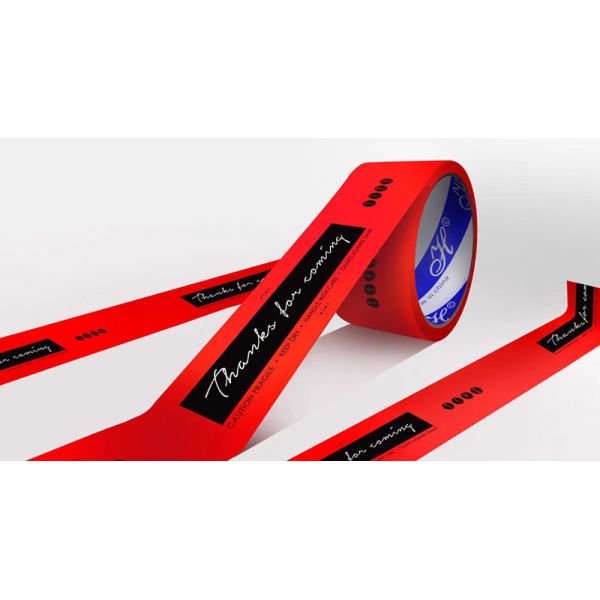 Oem Bopp Pink Thank You Food Packaging Sticker Tape For Box Sealing