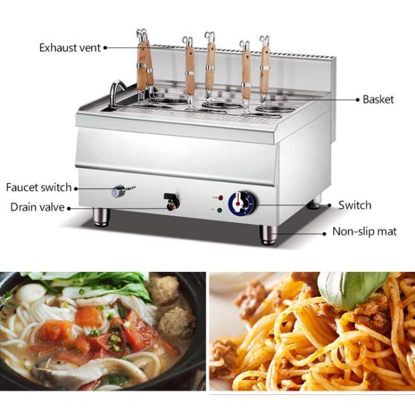 SS 304 Six Basket 6kw Electric Noodle Boiler