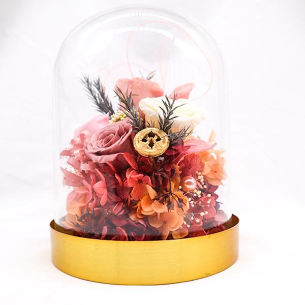 Customized Everlasting Rose In Glass , Valentine'S Day Preserved Roses In Glass