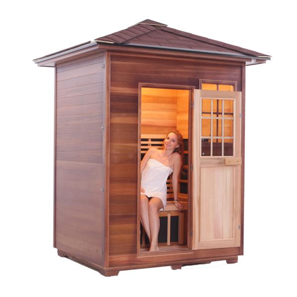 2 - 3 Person Carbon Panel Outdoor Dry Sauna Room House Shape