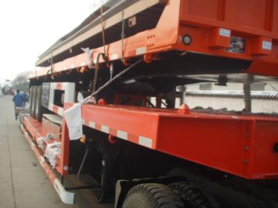 Hauler Truck Low Platform Semi Trailer , 3 Axle truck Trailer Low Bed For Road Transportation