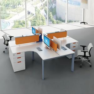 Modernos espaços abertos de 4 lugares Coworking Mesa de escritório modular Estaç
