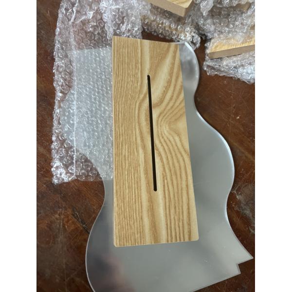 Curvy Portable Lighted Makeup Mirror Wood Stand For Vanity