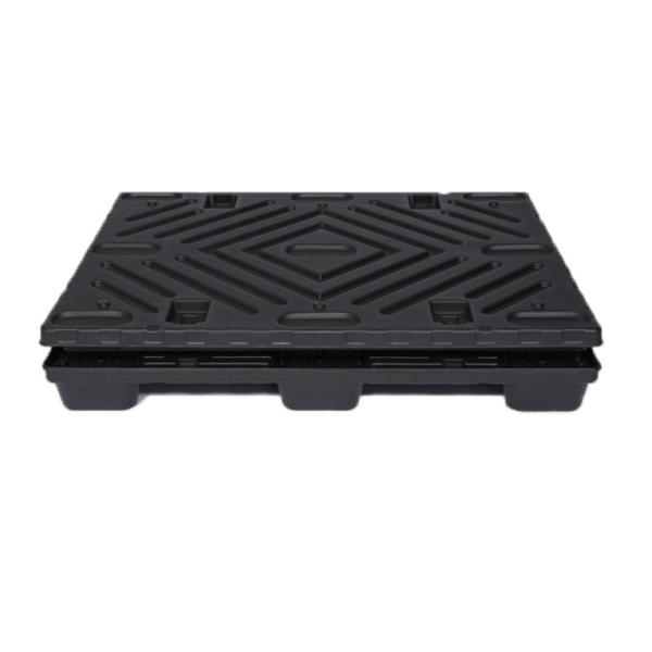 Recyclable Collapsible Corrugated Plastic Box with Pallet and Lid Safety Belt Lock