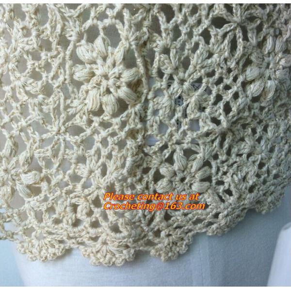 Blouse Vintage Sleeve, White Black Crochet Casual Shirts Tops, tops, crocheted garment