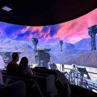 180 graus de olho nu Arco de tela Imersivo Motiom Plataforma Track Orbit Cinema