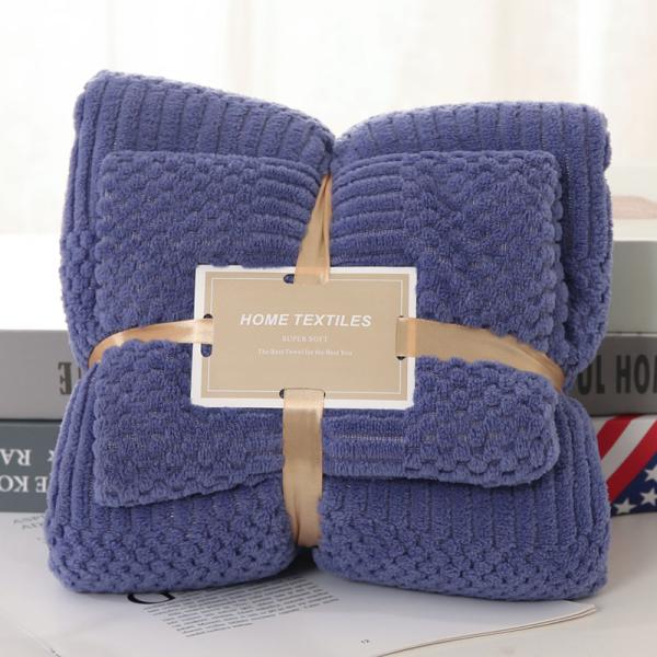 Toalla de baño de lana de coral de microfibra espesa 2 en 1 para toalla facial cuadrada 250GSM