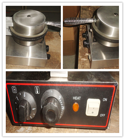 Food Preparation Equipments Electric Ice Cream Cone Maker Machine Single / Double Head