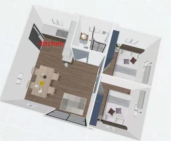 Casa de contêiner dobrável expansível com janela deslizante de PVC e piso de 18 mm de MGO