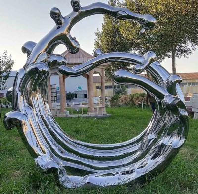 Mirror Surface Modern Outdoor Metal Sculpture Stainless Steel For Public Decoration