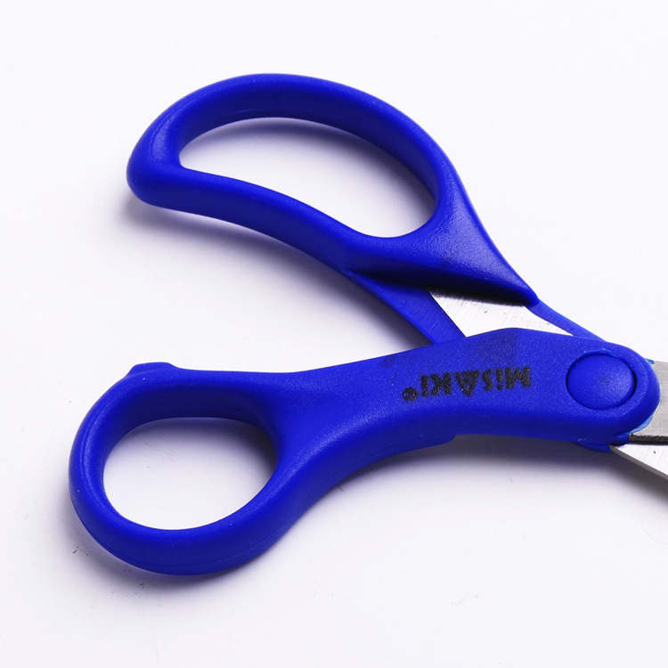 Hot selling high quality school and office stationary plastic handle 5 inch mini safety scissors
