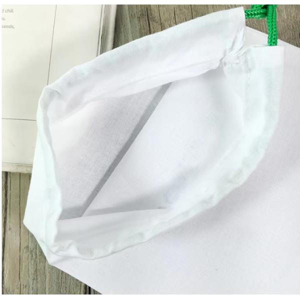 Toiletry Organic Cotton Drawstring Bags Pouch Machine Washable Custom