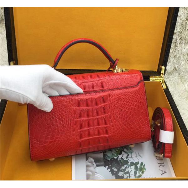 Genuine Alligator Skin Key Lock Closure Lady Small Handbag Authentic Crocodile Leather Women Flap Purse Shoulder Bag