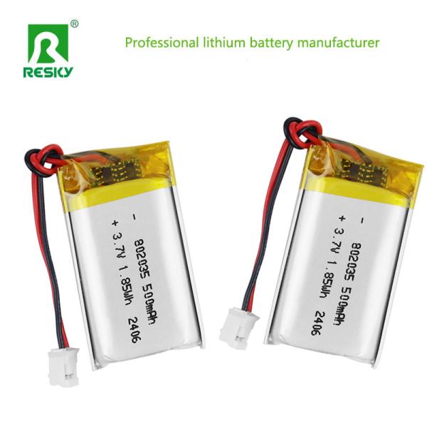 Lithium Polymer Battery Cell 802035 3.7V 500mAh 1.85wh Rechargeable Batteries For Learning Devices