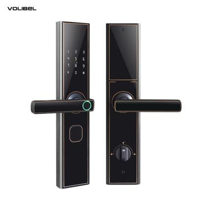 Active Feedback Digital Door Lock Bluetooth Red Bronze 3D Face Recognition