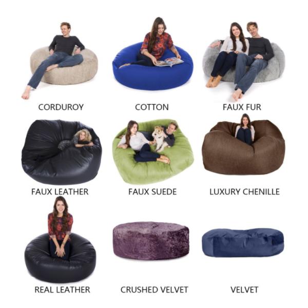 Outdoor 7Ft Giant Bean Bag Lounge Chair Soft Faux Fur Fabric EPS Fill