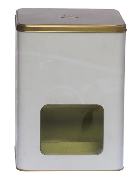O ouro relativo à promoção quadrado das latas de lata desapareceu a tampa com janela transparente