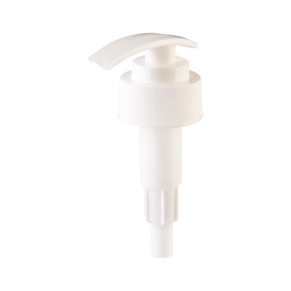 White Ribbed Lotion Pump 24mm 28mm Plastic Lotion Pump Screw-On Soap Dispensing Pump for Bottles