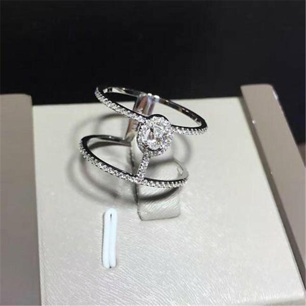 Luxury jewelry Luxury Jewelry Double circle ring material 18k white gold yellow gold rose gold diamond ring