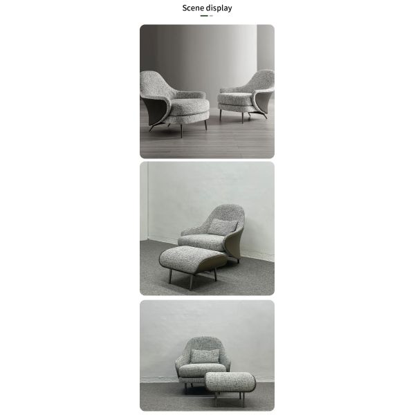 Sponge Filled Leisure Chair Single Seater Modern Sofa Armchair with Metal Feet Functional Living Room Furniture