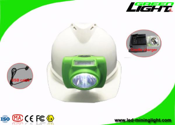 13000 Lux Cordless Led Cap Lamp , GLC-6 Hard Hat Lights 0.7W With OLED Screen