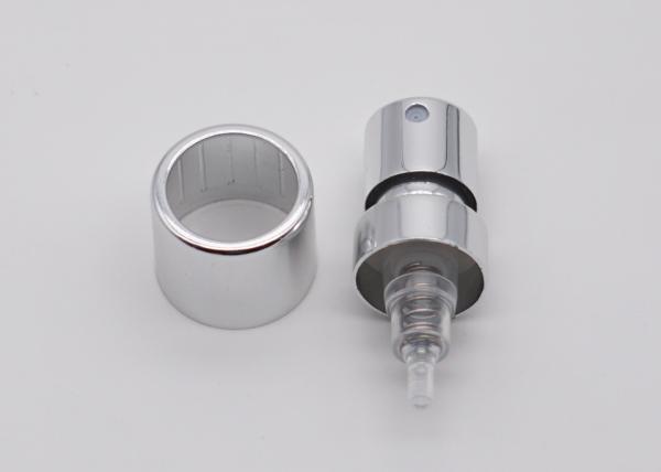 18 / 400 Cosmetic Aluminum Silver Perfume Pump Crimp Spray Pump With Collar