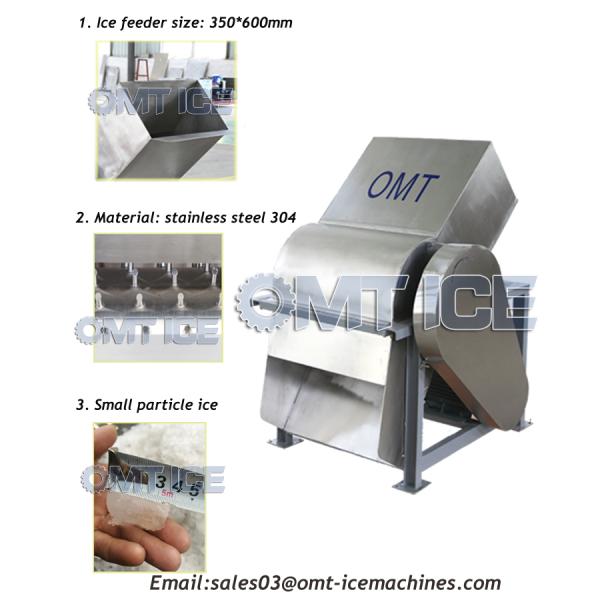 290*550mm Ice Feeder Size Stainless Steel Ice Crusher for 50kg Ice in Fast Food Restaurant