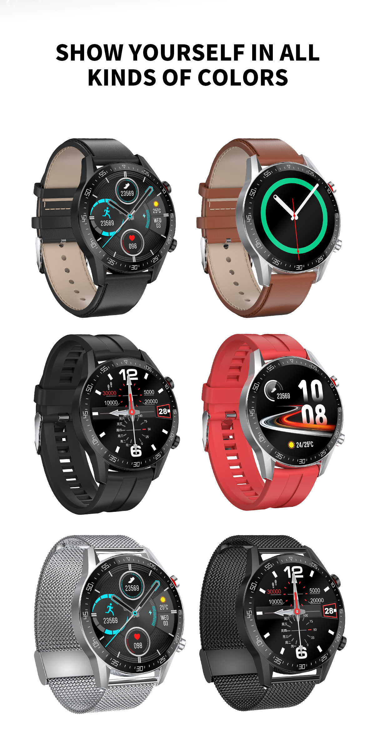 Smartwatch Ip68 звонка экрана BTE L13 SK7 1.3inch делает водостойким
