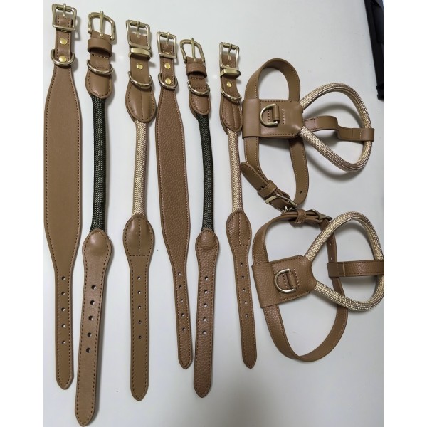 Durable Endearing Genuine Leather Pet Accouterments Collars Leashes Suitable for Dogs Cats Rabbits Luxury Accessories Providing Stylish and Durable Pet Solutions