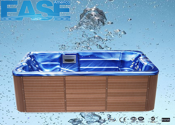 Square acrylic whirlpool massage bathtub, 5 x seats + 1 x full body lounge + swim area