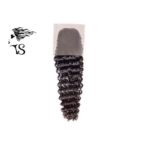 Long Tight Wavy Brazilian Human Hair Lace Closure , Lace Front Closure Piece