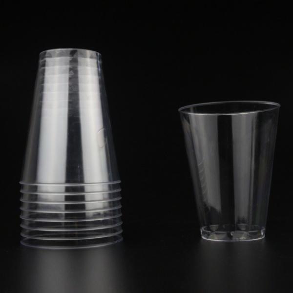210ml Customized Round PS Clear Wine Cups With FDA SGS Certificates For Juice And Water
