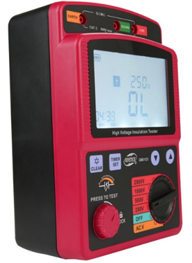 GM3123 GM3125 Voltage Insulation Tester Digital Ohm Meter 2500V 5000V with 12V DC Adapter