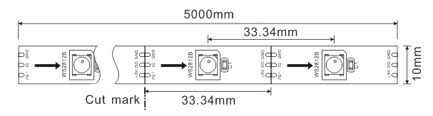 Пикселов светов прокладки СИД 5VDC WS2812B цифров Addressable 30/m и 30 СИД/m