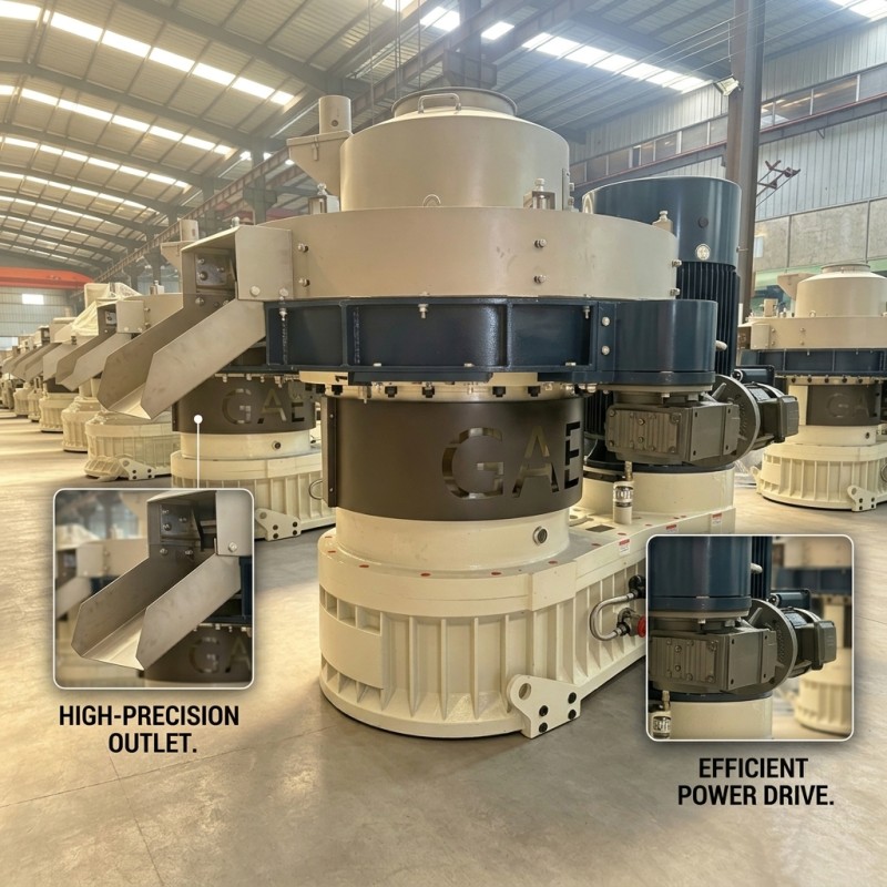 SKF Bearing Equipped Industrial Wood Pellet Machine 132KW Ring Die Biomass Pelletizer With Extended Service Life
