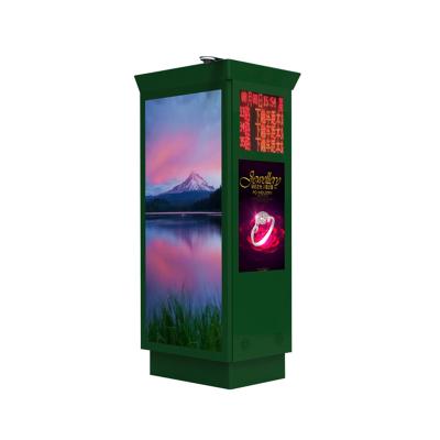 Floor Standing Bus Stop Digital Signage High Brightness With Multi Screens