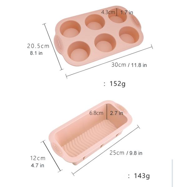 Silicone Baking Cake Pan Cookie Sheet Molds Tray Set BPA Free Heat Resistant Liners