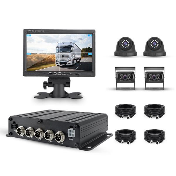 4CH H.265 HDD SD Card 4G Mobile DVR MDVR GPS 7 inch Display Screen Dashcam