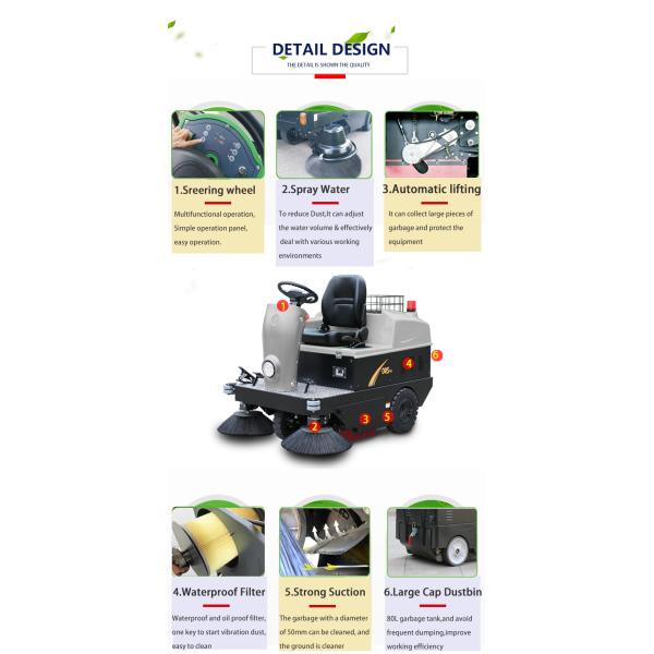 4020W Operating Motor Power Road Sweeper Machine with Half-closed Cab Style LFS15A