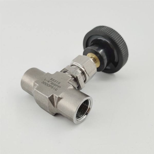 Heavy Duty Manual 6000 psi Industrial Hydraulic Flow Control Valve 1/2in Tube for Gas Media Needle Valve