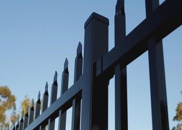 Black Color Powder Coating Tubular Steel Fence Galvanized Tube Diplomatic Security