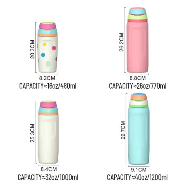 Botellas de vacío de acero inoxidable personalizadas en granel de 16 onzas W/Handle aprobadas por la FDA, libres de BPA, de calidad comercial