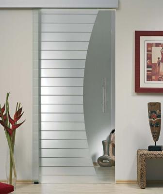 Interior Sliding Flat Tempered Glass , Tempered Glass Office Door