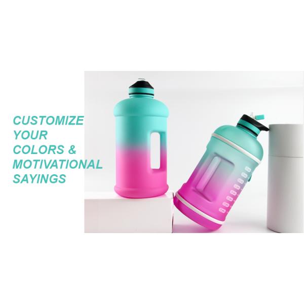 BPA Free 64 oz Half Gallon Motivational Water Bottle Jug For Fitness Gym Outdoor